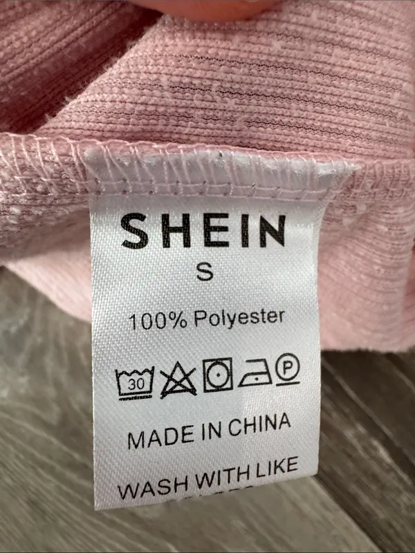SHEIN Pink Corded Crewneck Sweatshirt with White Graphic - Image 2