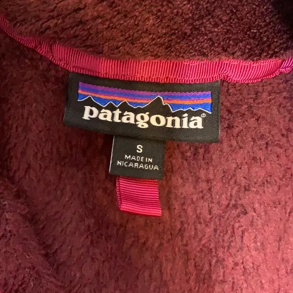 Patagonia fleece retool pocket snap popover maroon sz‎ S - Image 5