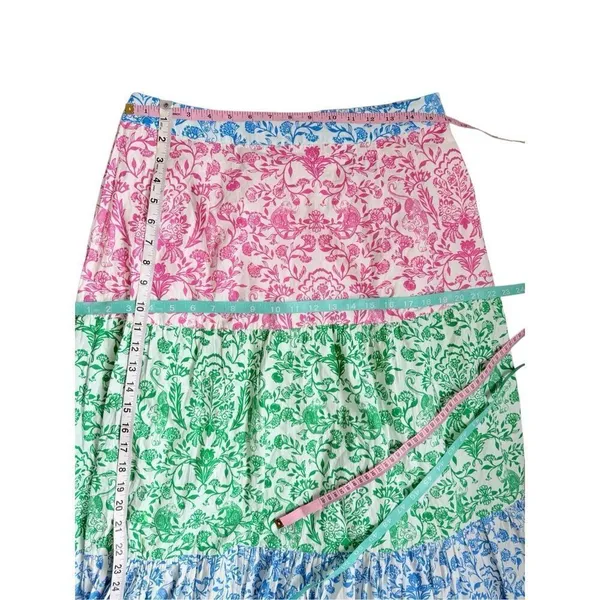 Roller Rabbit aitona carlisa tiered floral maxi skirt Large - Image 3