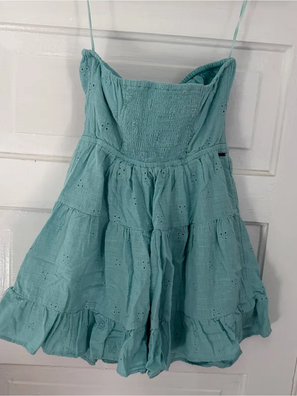 O'Neill Aqua Eyelet Tiered Strapless Sundress - Image 4