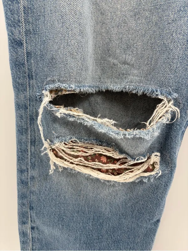 Polo by Ralph Lauren women’s patchwork distress denim slim boyfriend jeans sz 32 - Image 6