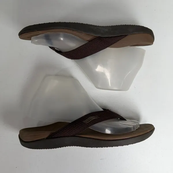 Orthaheel 7 Flip Flop Wave Brown Arch Support Comfort Thong Sandals Casual - Image 2