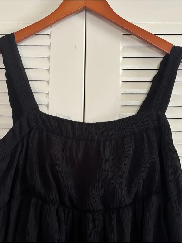 line and dot Maxine Tiered Maxi Dress Color Black Size MD - Image 4
