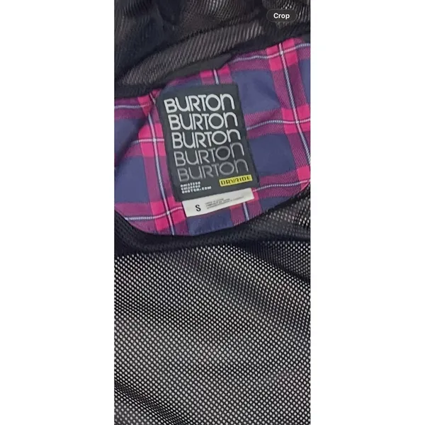 Burton Womens Plaid Hooded Rain Jacket Pink Navy Blue Mesh Lined Pit Zips Sz SM - Image 12