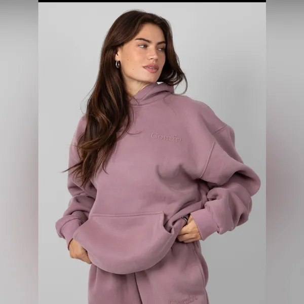 NWT COMFRT Minimalist Hoodie Orchid Medium - Image 2