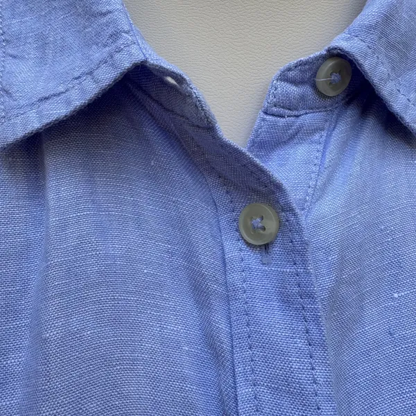 J.Crew Baird McNutt 100% Irish Linen Shirt Dress S Blue Relaxed Casual Preppy - Image 10
