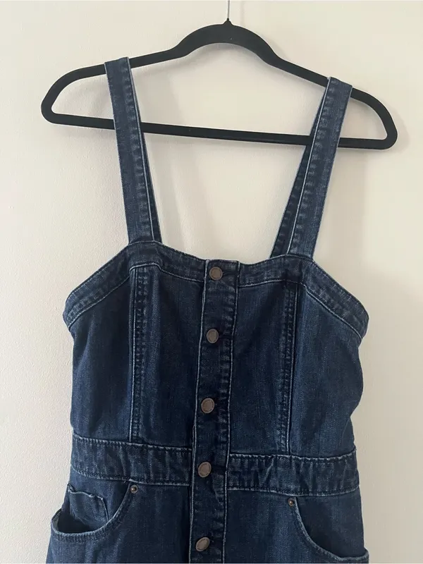 Universal Thread 100% Cotton Denim Mini Dress 8 Button Front Western Cowgirl - Image 2