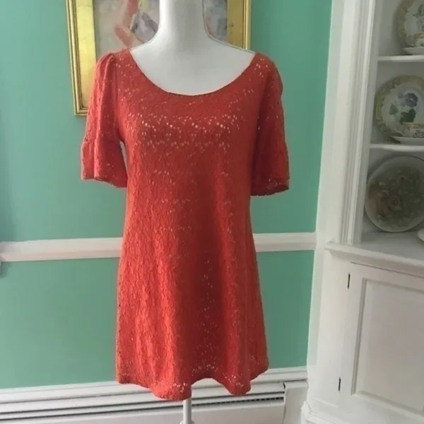 Love In Orange Lace Dress Size‎ Small - Image 2