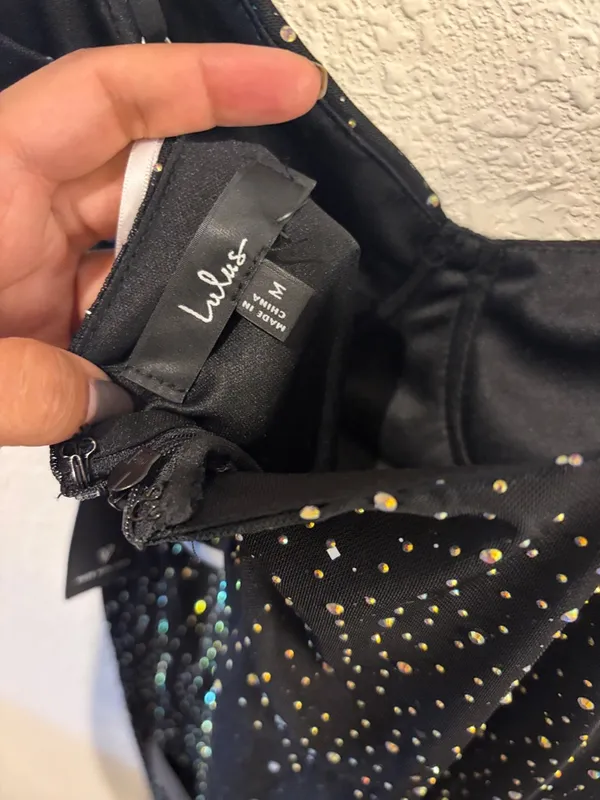 Lulus A-lister Black Rhinestone Bustier Maxi Dress - Size M - Image 5