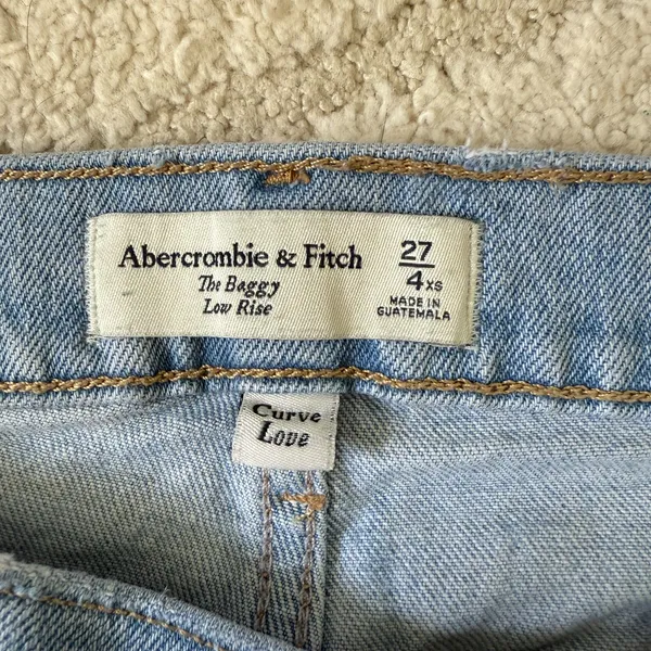 Abercrombie & Fitch The Baggy Low Rise Curve Love Jeans Size 27 - Image 6
