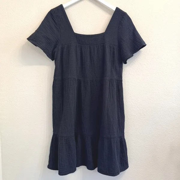 Rails Valentina Black Gauze Tiered Mini Dress Womens XS Tiered Cotton Summer‎ - Image 3
