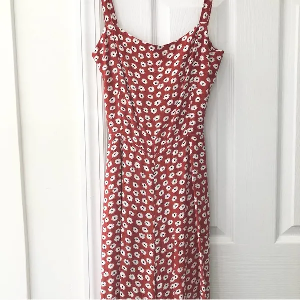 Faithfull the Brand Playa Red Floral Cropped Wide Leg Jumpsuit Tie Back XS 2 - Image 4