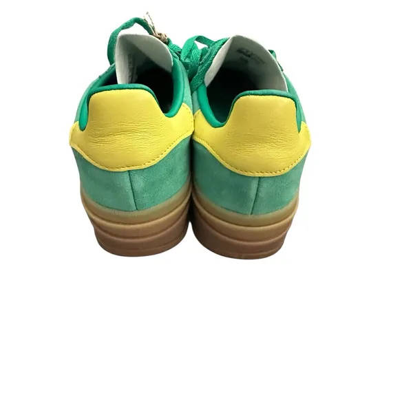 Adidas Women's Gazelle Bold Shoes in Court Green/Lucid Pink/Pure Sulfur,Size 7.5 - Image 4