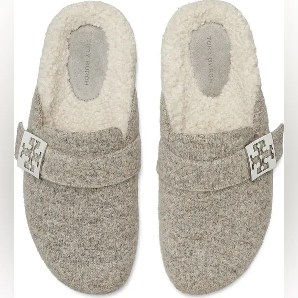 Tory Burch Mellow Shearling Lined Mule in Fog Gray 9 - Image 5