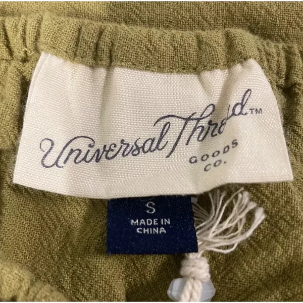 Universal Thread Dress Small Tribeca Green Puff Short Sleeve Cotton NWT - Image 3