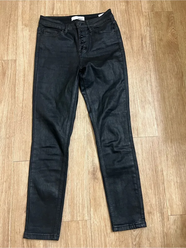 High-Rise Black Skinny Jeans with Button-Up Flyw - Image 3