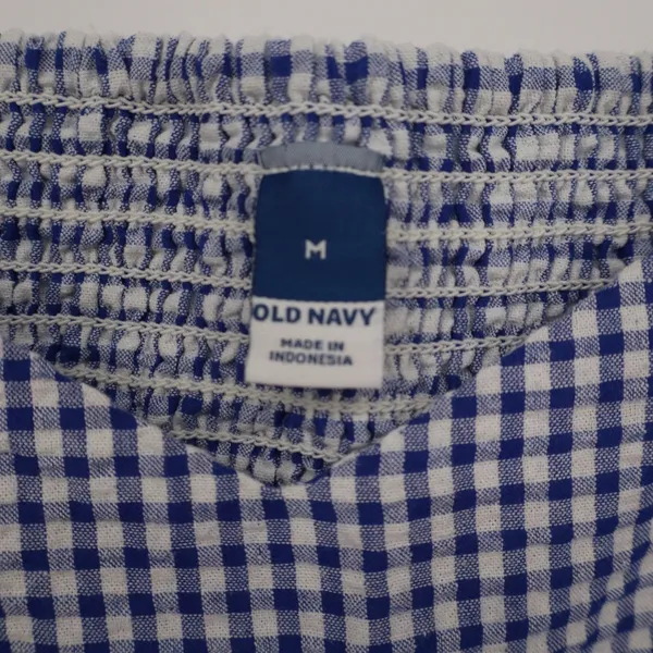 Old Navy Blue Gingham Puff Sleeve Smocked Mini Dress Womens Size M - Image 3