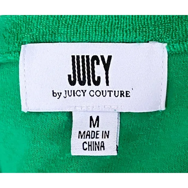 JUICY COUTURE Bright Kelly Green Terry Cloth Swimsuit Top Coverup ~ Size MEDIUM - Image 6