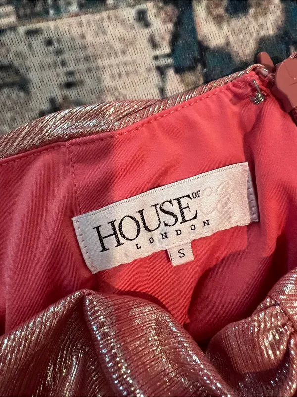 House of CB Shahja Metallic Rose Ruched Tie-Front Mini Skirt - Image 12