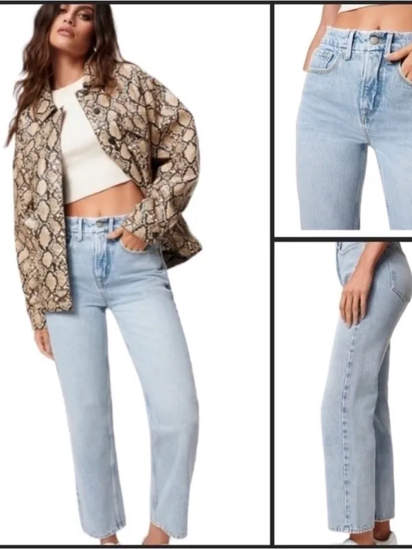 Good American Boyfriend Straight Jeans, Size 28 - Image 2