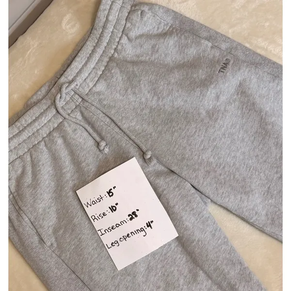 Aritzia TNA Cozy Fleece Boyfriend Jogger‎ Sweatpants Heather Gray Small S - Image 6