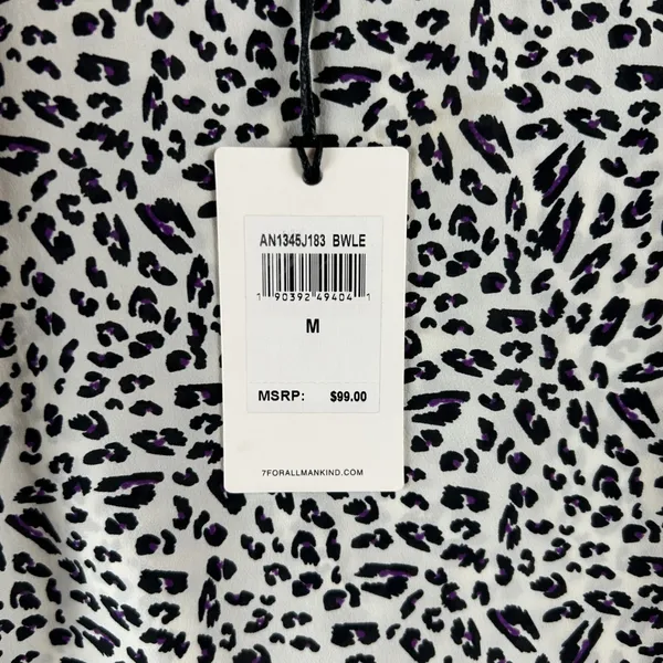 7‎ For All Mankind Womens Silk Blend Animal Print Tie Shoulder Cami Top M NEW - Image 6