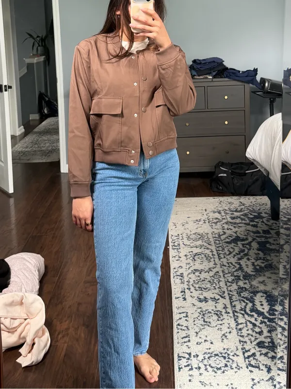 Brown Bomber Jacket - Image 3