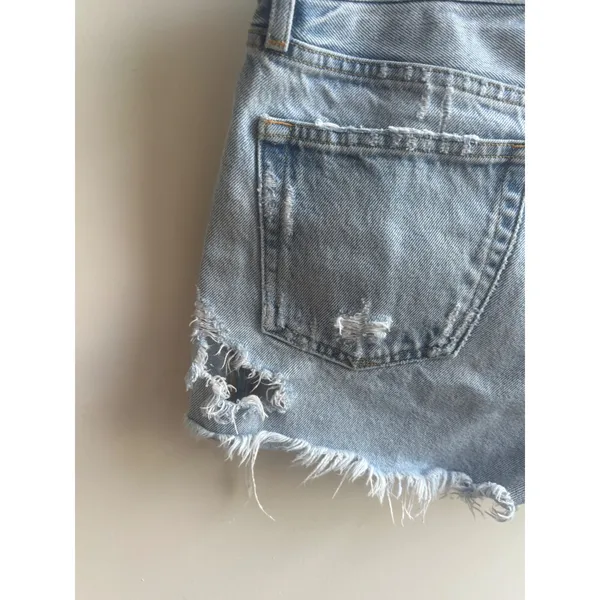 AGOLDE Parker Vintage Cut Off Denim Shorts Size 27 boho distressed designer - Image 6