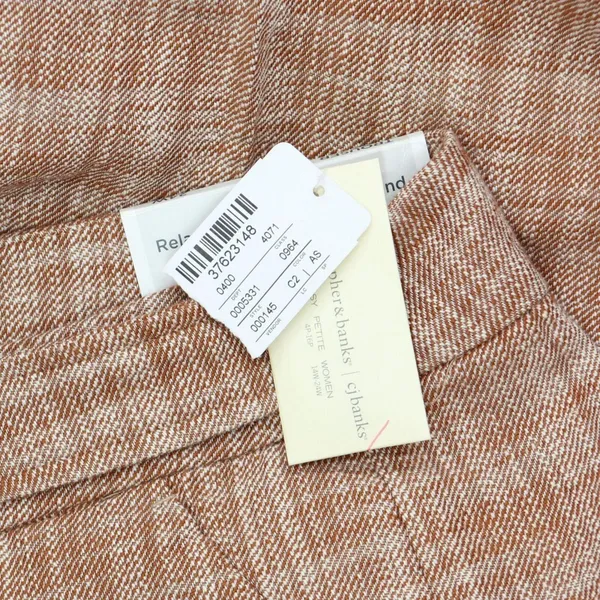 NWT Cj Banks Size Textured Relaxed Fit High Rise Trousers 5331 16W Brown Red - Image 3