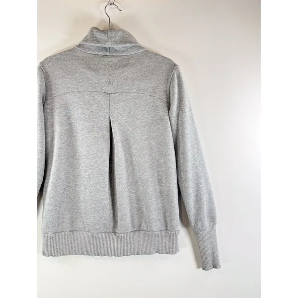 ALO Yoga Women Sweatshirt Gray Haze Turtle Neck Pullover Thumbhole Cozy Small - Image 8