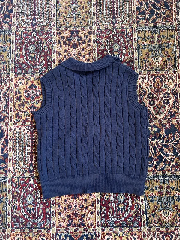 Cable knit navy sweater Blue Size M - Image 3