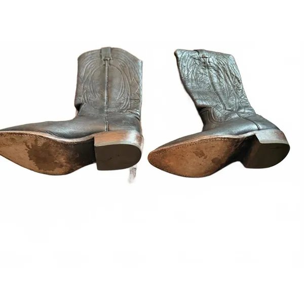 Frye Classic Black Leather Cowboy Boots - Image 8
