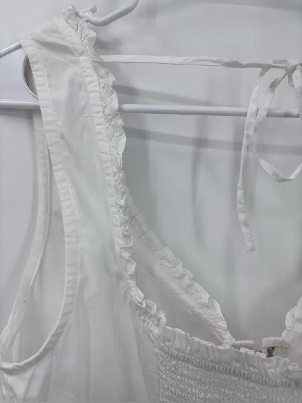 Free People White Hook-and-Eye Ruffle-Trim Crop Camisole - Image 7