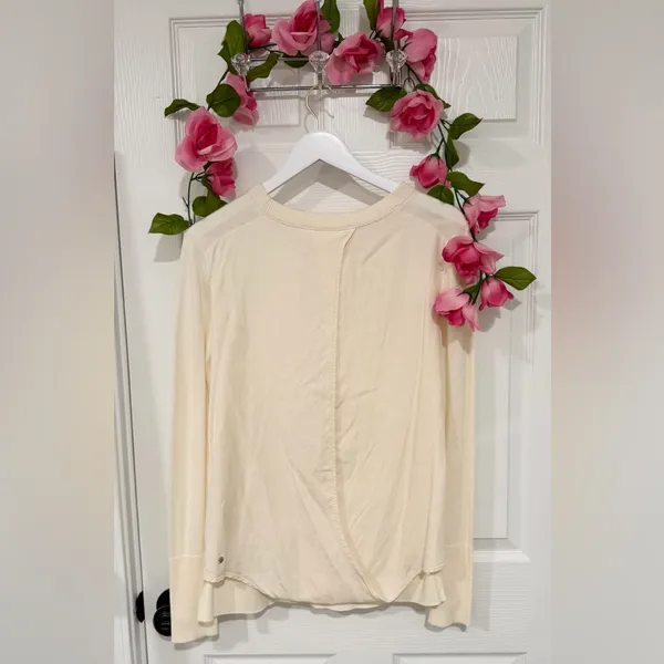 Lululemon Cream Minimalist Cashmere Blend Open Back Longline Medium Sweater - Image 8