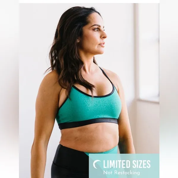 Zyia Active Jade River Stone Light n Tight Adustable Sport Bra Size XL Green - Image 3