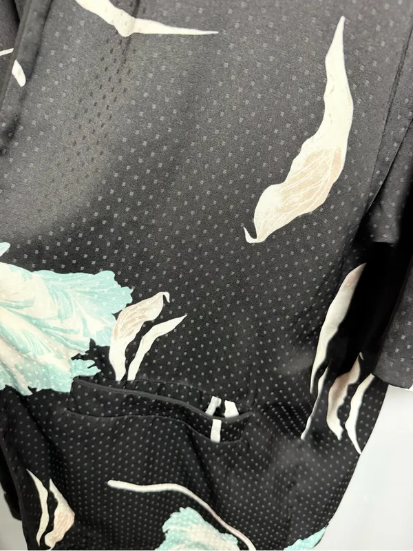 1. State Black Floral Open-Front Kimono Blazer with Mint & Cream Accents - Image 2