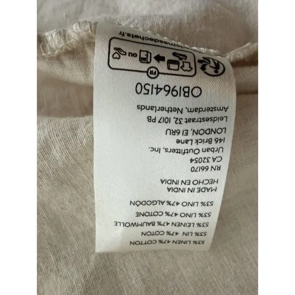 Free People We Are Free Made For Sun Linen Shirt Wet‎ Plaster Women's Size Small - Image 11