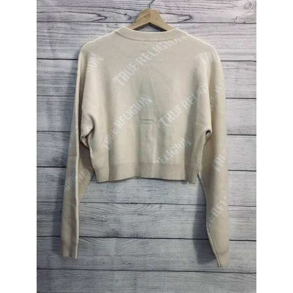 NEW! True Religion AOP Cropped Soft Cardigan Sweater Women's M - Image 2