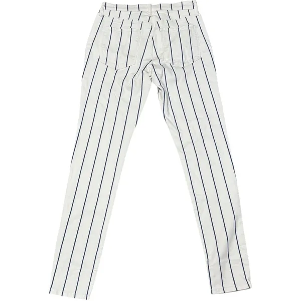 Banana Republic Mid Rise Skinny Ankle Jeans Cream Blue Stripe 28L - Image 4