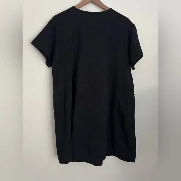 Bryn Walker black gauze dress relaxed Lagenlook lightweight S - Image 2