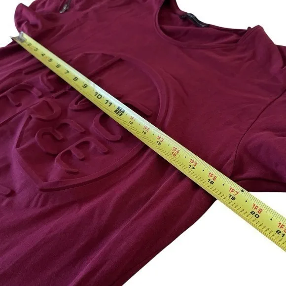 Lagos‎ Wine Red "Live Free" Three Dimensional Tee Artsy Grunge Novelty Rocker XL - Image 8