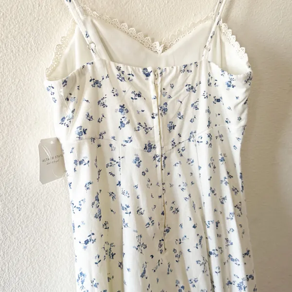 Altar'd State Claudia White Floral Linen Mini Dress - Image 6