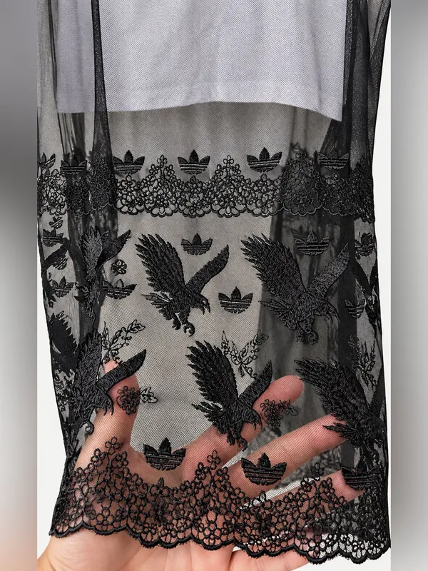 adidas x Dry Clean Only Bangkok Black Lace T-Shirt Dress Rare S - Image 8