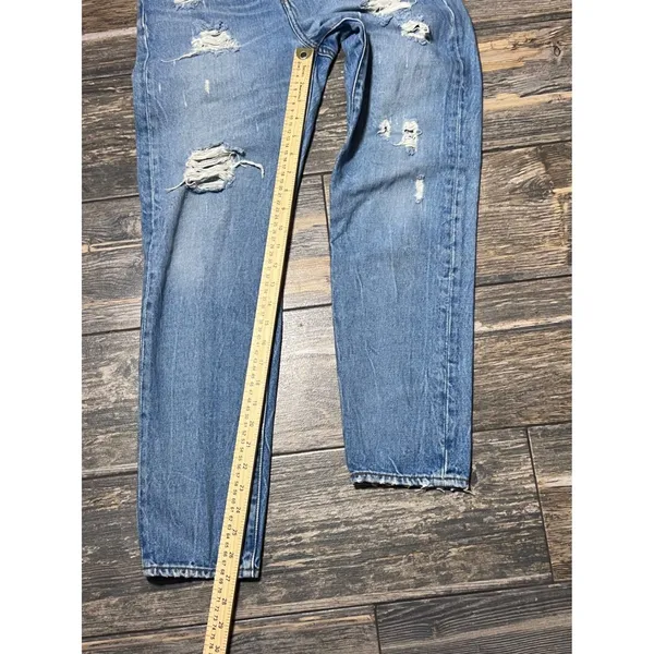 Levis Ankle Skinny‎ Relaxed Distressed Light Wash Jeans Size 26 Button Fly Y2K - Image 8