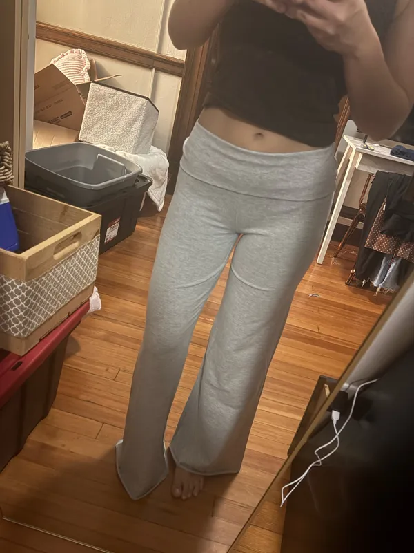 Edikted Fold Over Flare Pants - Image 4