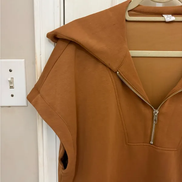 Anrabess Short Sleevr Quarter Zip Sweatshirt Top - Image 5