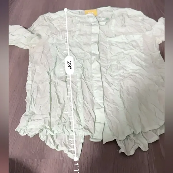 Anthropologie Maeve Mint Green Button‎ Down Long Sleeve Shirt Size 0 - Image 7