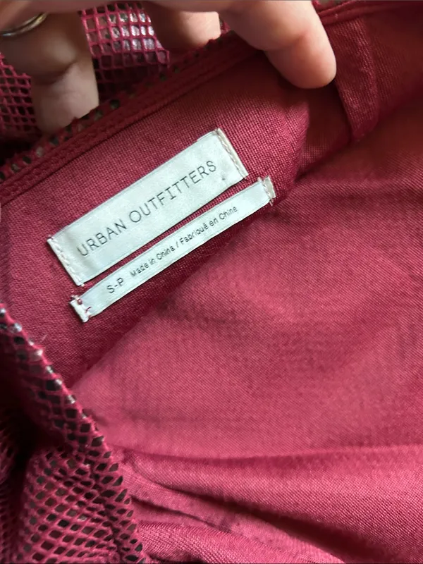 Urban Outfitters Burgundy Mesh Slip Mini Dress - Image 3