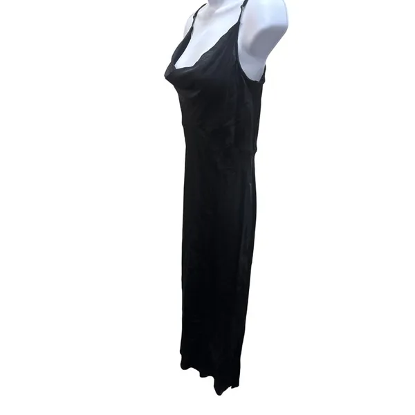 Black Cocktail Dress With Adjustable Straps & Cowl Neck Anthropologie Womens Siz - Image 2