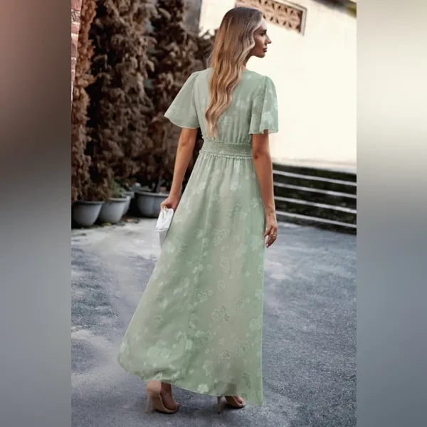 SISSYAKI Elegant Green Maxi Dress - Image 2